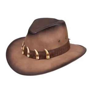 Western Safari Style Hat with Faux Animal Teeth Band - Kenny Keith